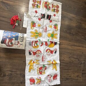 CHRISTMAS Vintage 8 Soft Sculpture TREE ORNAMENTS Fabric Panel - 1980's